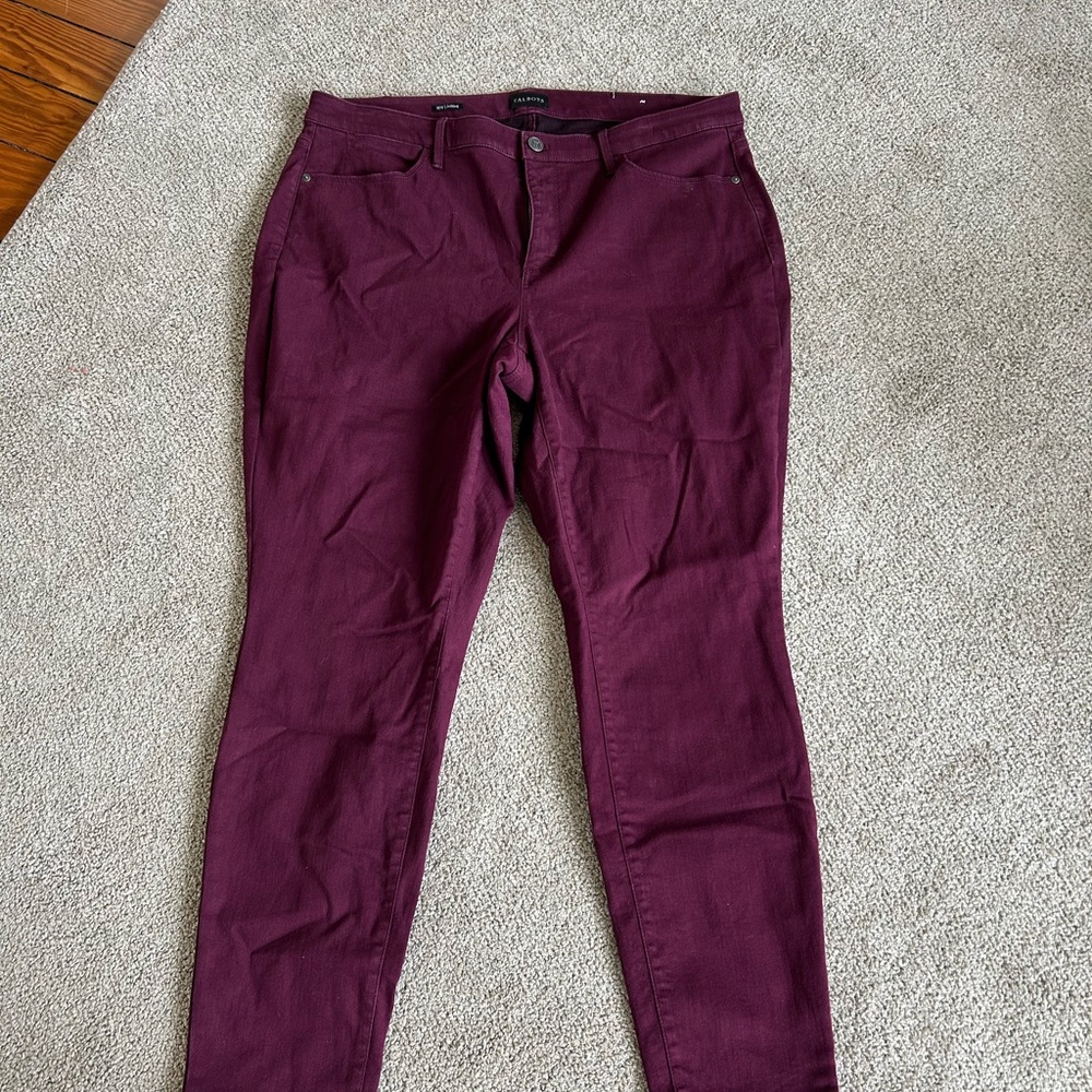 Talbots Purple Skinny Jeans Stretch Denim